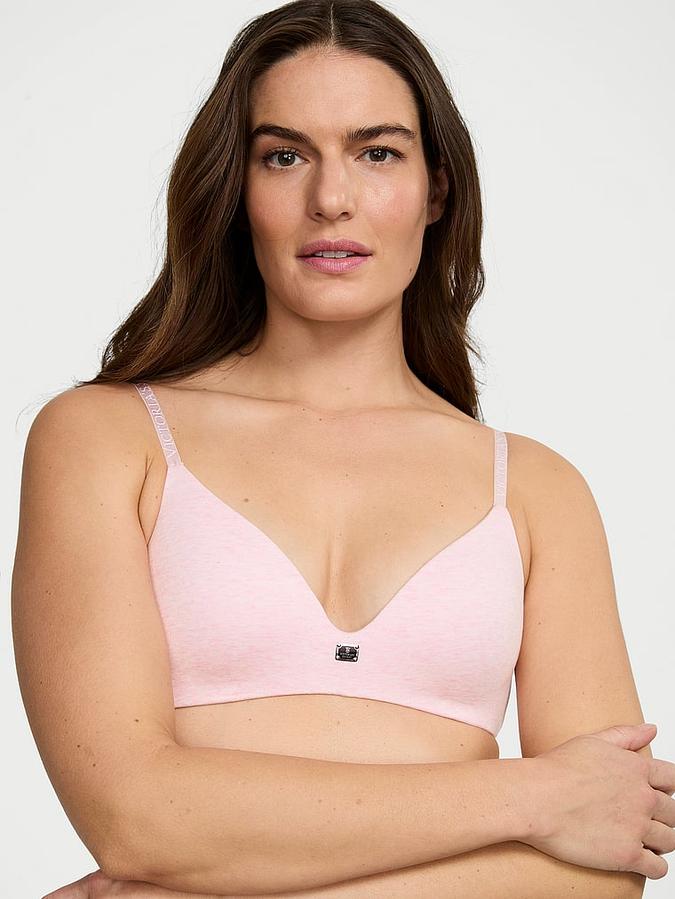 Cotton Logo Hardware Lightly Lined Wireless Bra image number 0