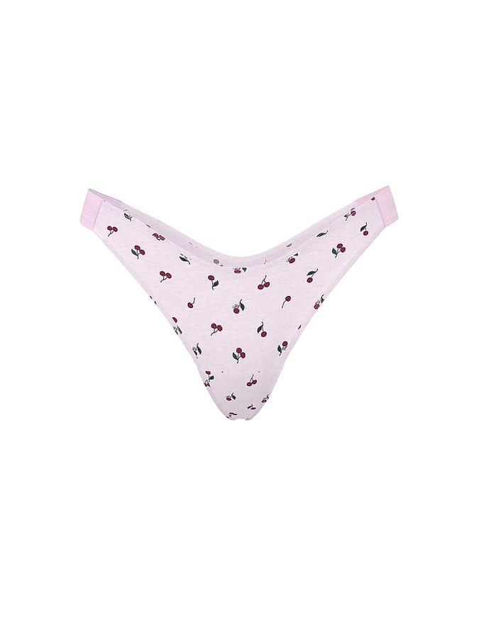 Logo Cotton Shine High-Leg Thong Panty image number 2