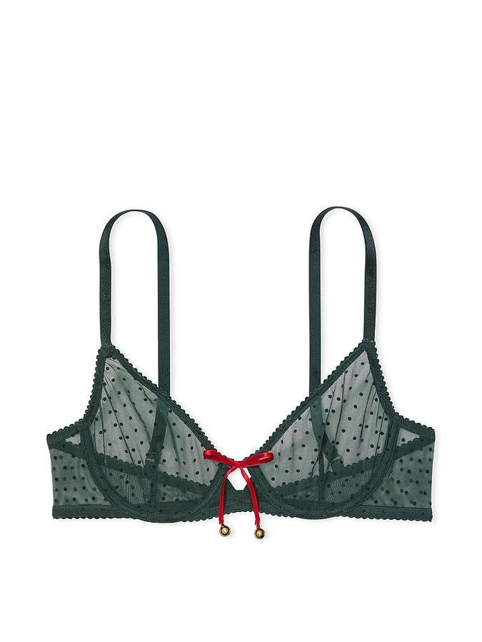 Jingle Bells Mesh Unlined Demi Bra image number 2