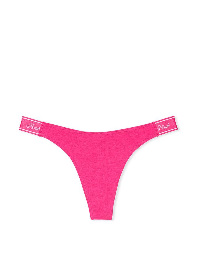Logo Cotton High-Leg Thong Panty image number 2