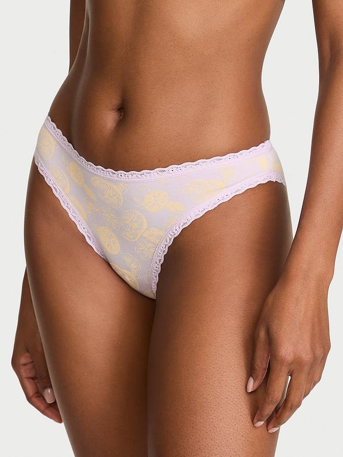 Cotton Lace-Waist Bikini Panty