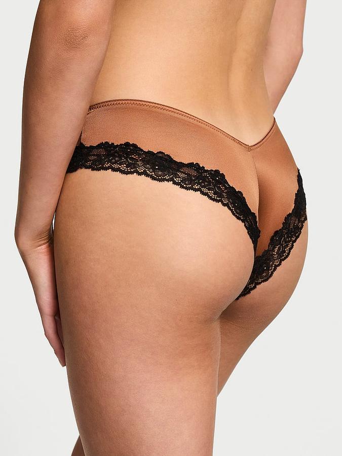 Lace-Trim High-Leg Cheeky Panty image number 1