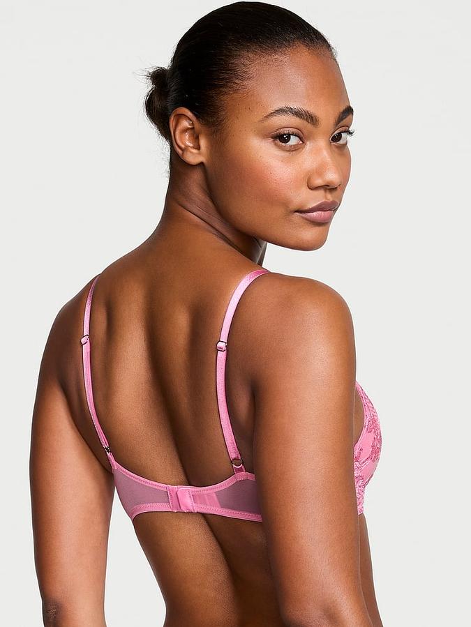 Boho Floral Embroidery Push-Up Bra image number 1