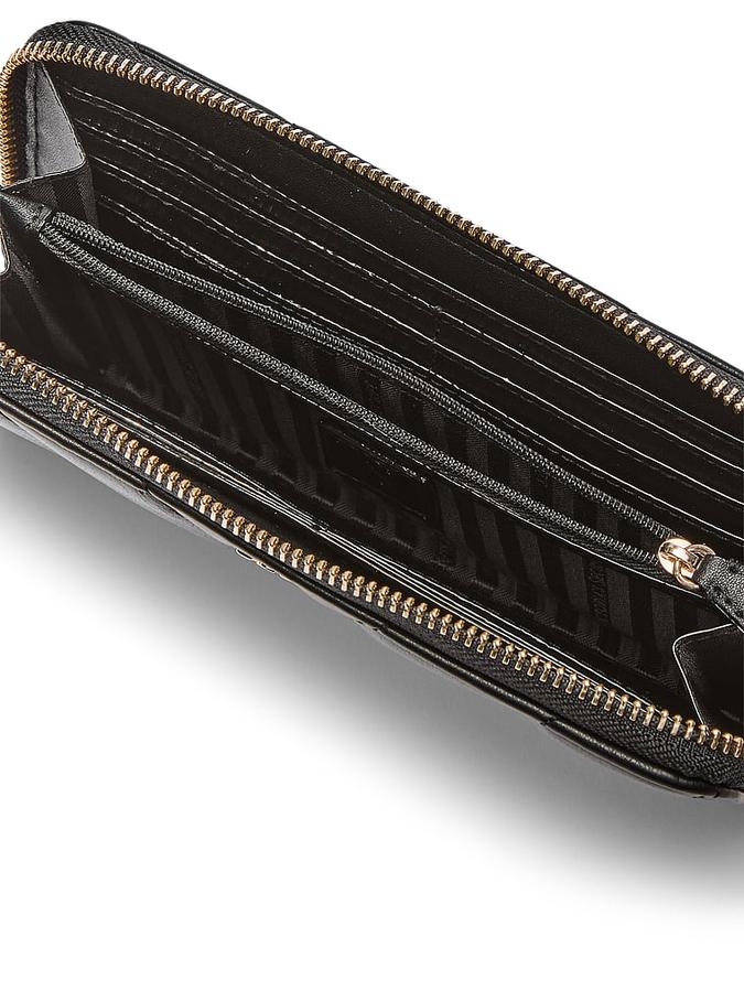 Large Wallet with Zip- Black image number 3