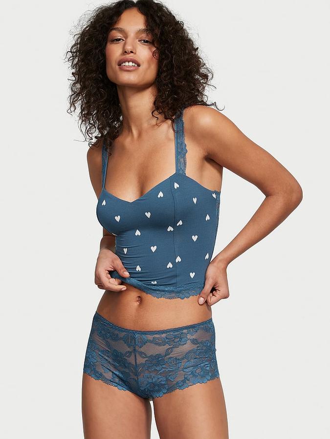 Modal & Lace Cropped Cami Set image number 0