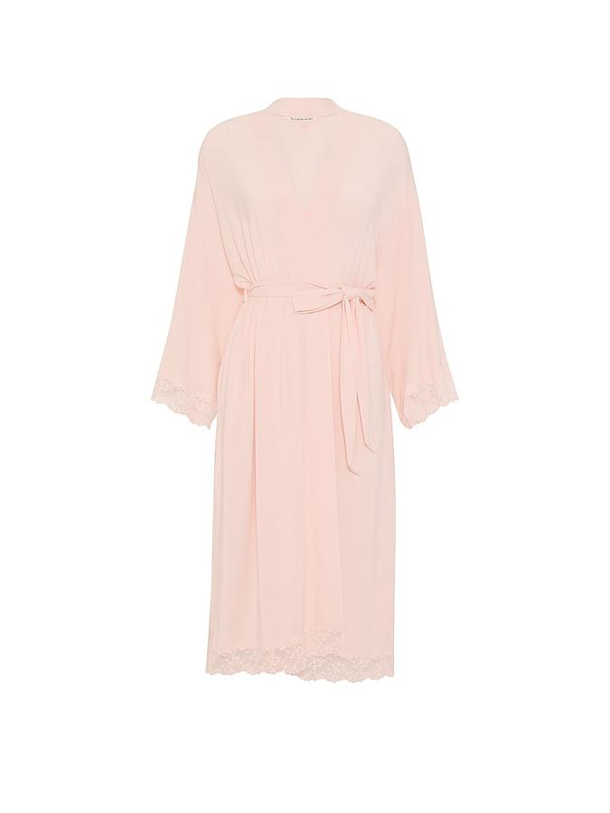 SoSoft? Modal Lace-Trim Robe image number 2