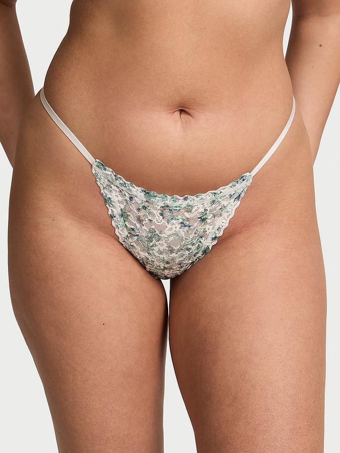 Blossom Lace String Thong Panty image number 0