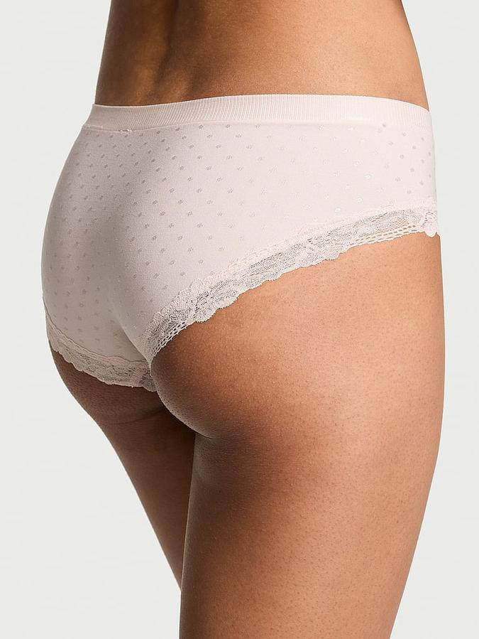 Seamless Lace-Trim Hiphugger Panty