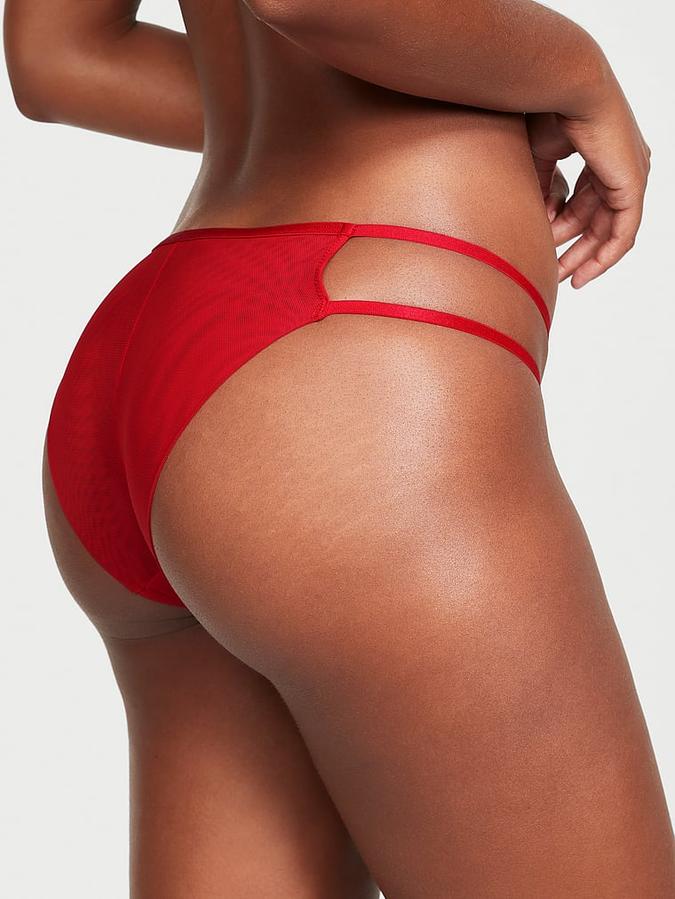 Embroidered Mesh Strappy Cheekini Panty