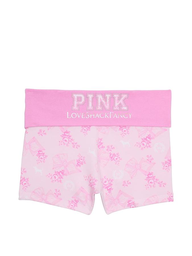 PINK x LoveShackFancy Cotton Foldover Micro Shorts image number 3