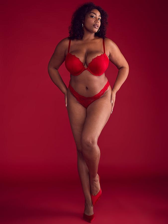 Rose Lace High-Leg Thong Panty image number 2