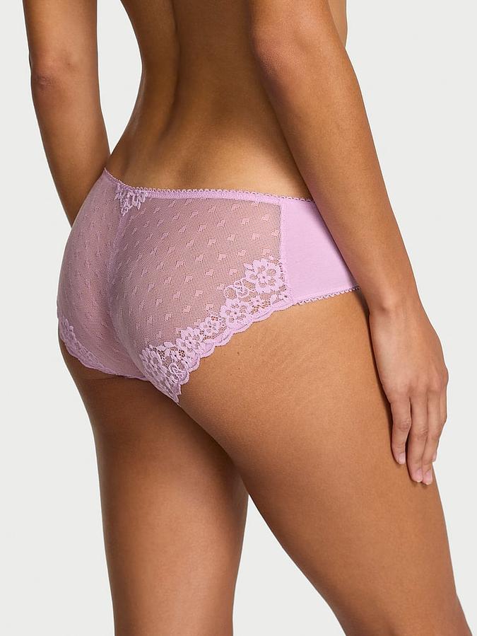 Stretch Cotton Heart Lace Hiphugger Panty