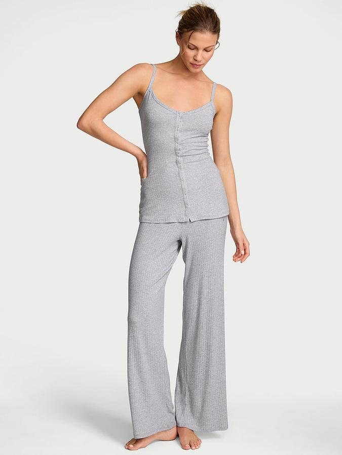 SoSoft&trade; Modal Wide-Rib Button-Front Cami & Pants Set