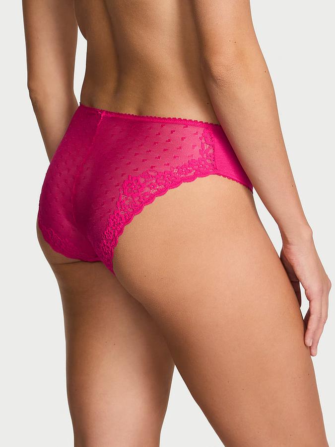 Stretch Cotton Heart Lace High-Leg Brief Panty