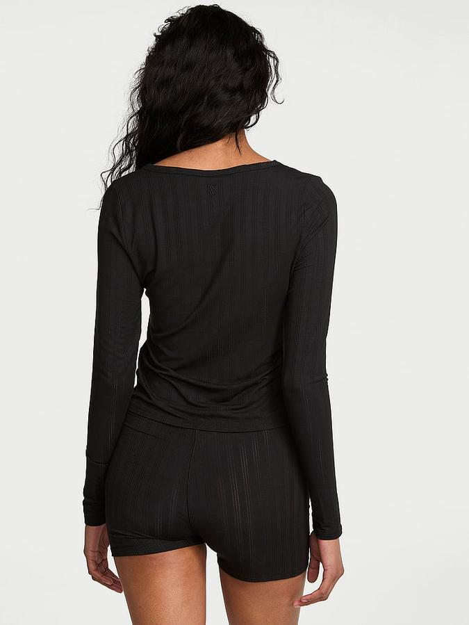 SoSoft&trade; Modal Ultra-Fine Long-Sleeve Henley Top