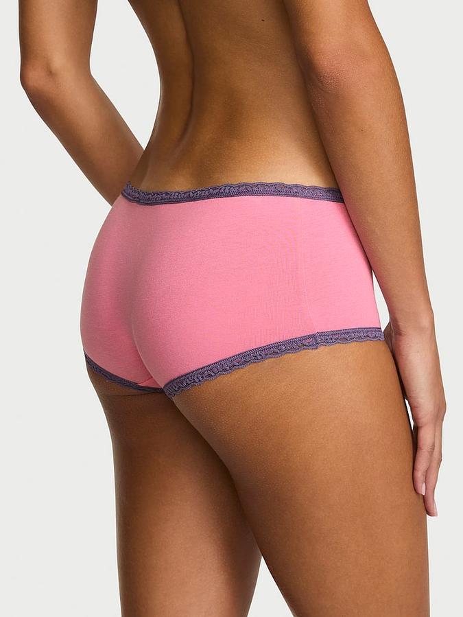 Cotton Lace-Trim Boyshort Panty