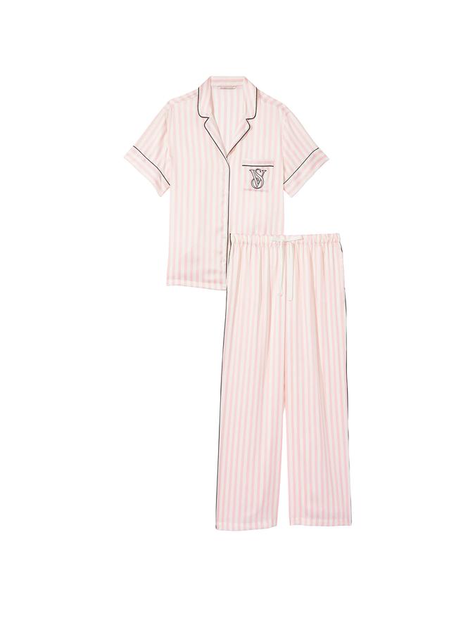 Satin Short-Sleeve PJ Set image number 2