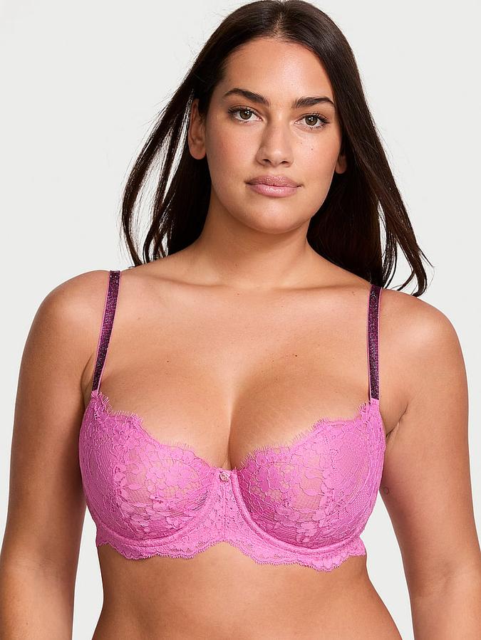 Wicked Twinkle Strap Unlined Lace Balconette Bra image number 0