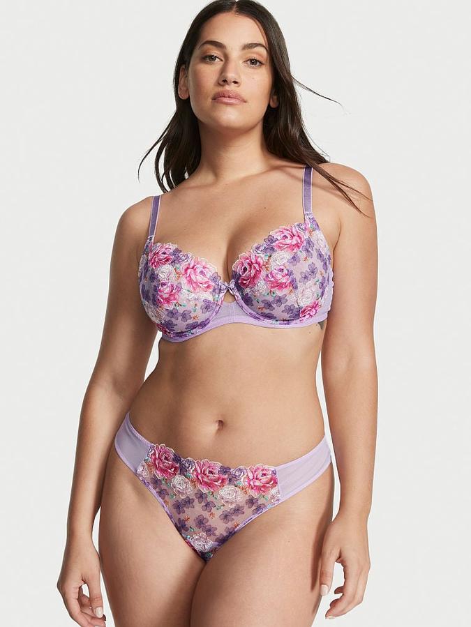 Floral Embroidery Thong Panty image number 2