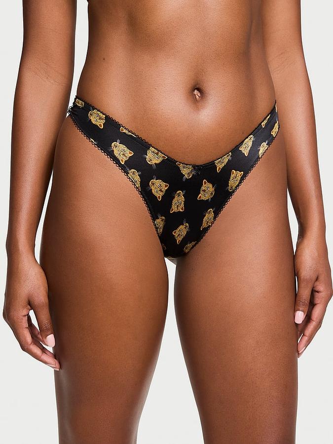 Printed High-Leg Thong Panty image number 0