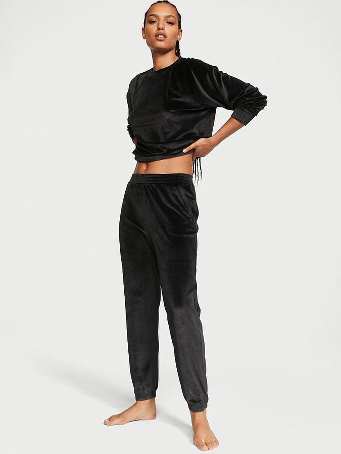 Velour Ribbed Lounge Pants image number 0