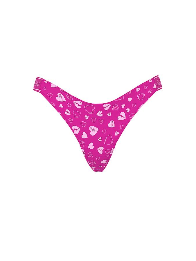 Logo Cotton Shine High-Leg Thong Panty image number 2