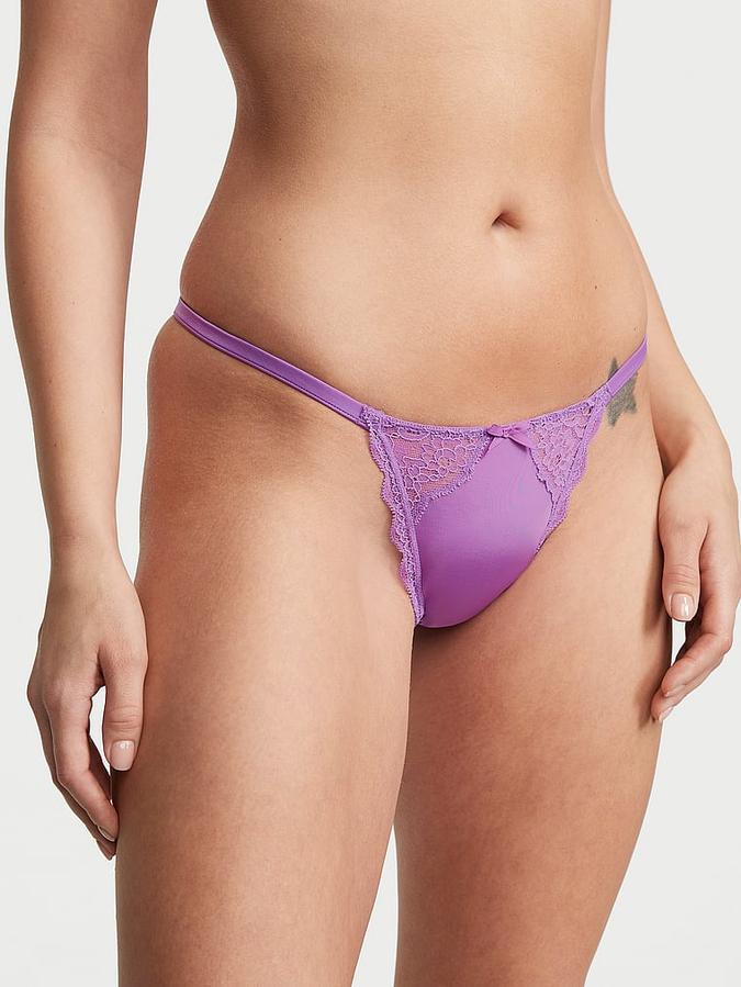 Lace-Trim V-String Panty image number 0