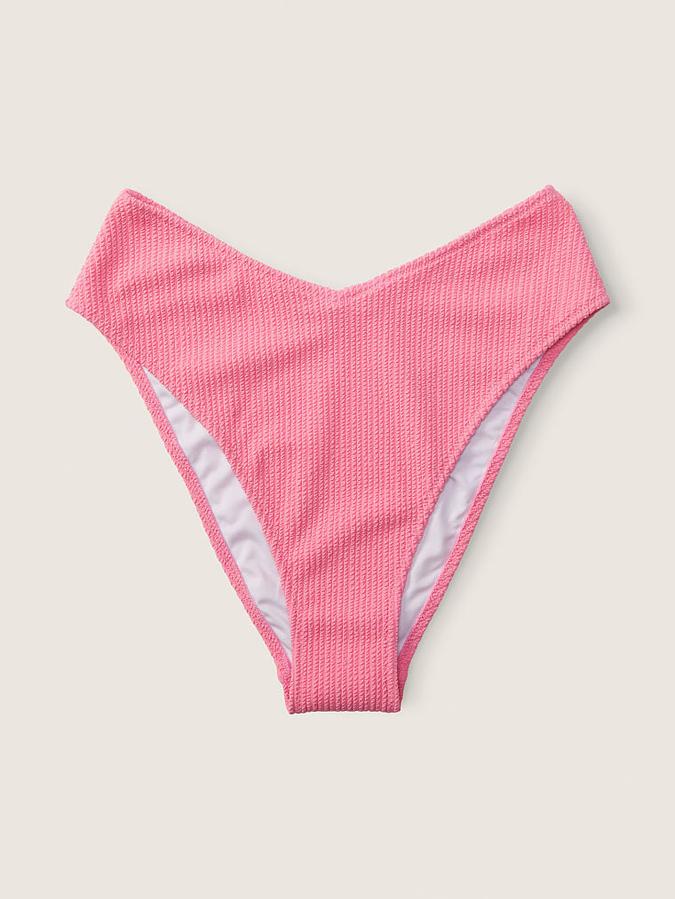 Crinkle High-Waist Cheeky Bikini Bottom image number 2