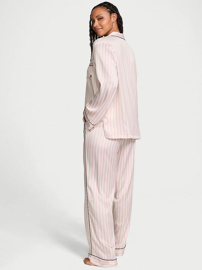 Glazed Satin Long Pajama Set image number 1