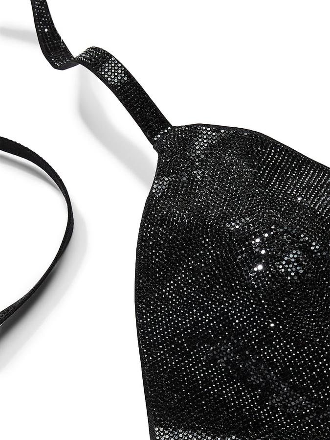 Shine Triangle Bralette & V-String Panty Set image number 3