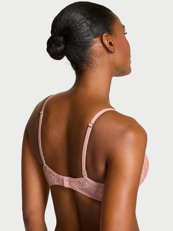 Rose Lace Shimmer Push-Up Bra