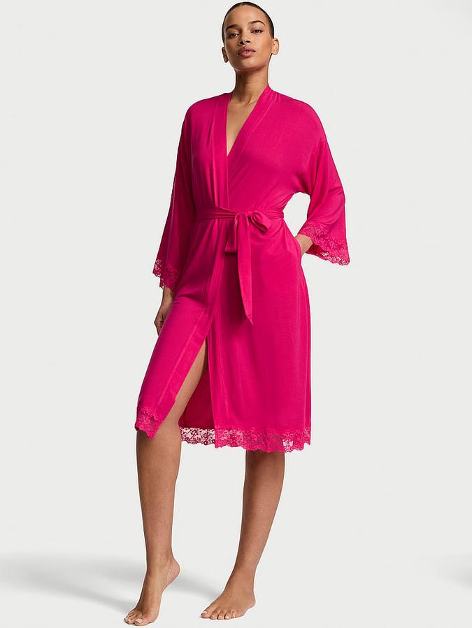 SoSoft&trade; Modal Lace-Trim Robe