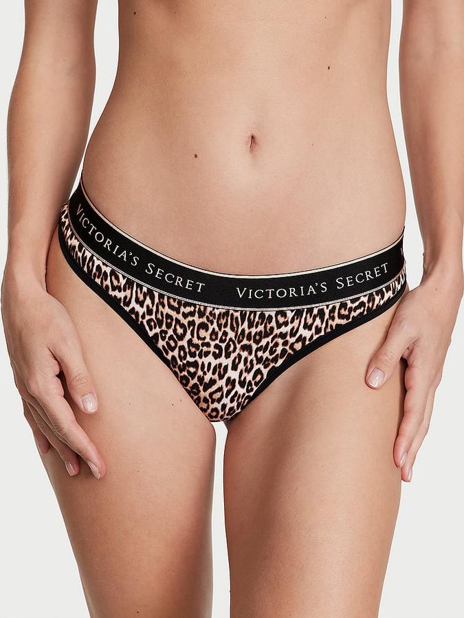 Logo Cotton Thong Panty image number 0