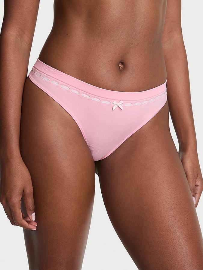 Seamless Ribbon Slot Thong Panty