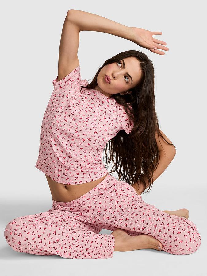 Wide-Ribbed Long Pajama Set