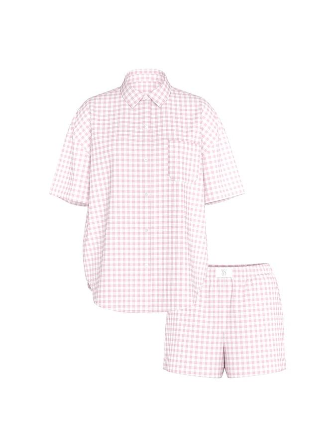 Modal-Cotton Gingham Short Pajama Set