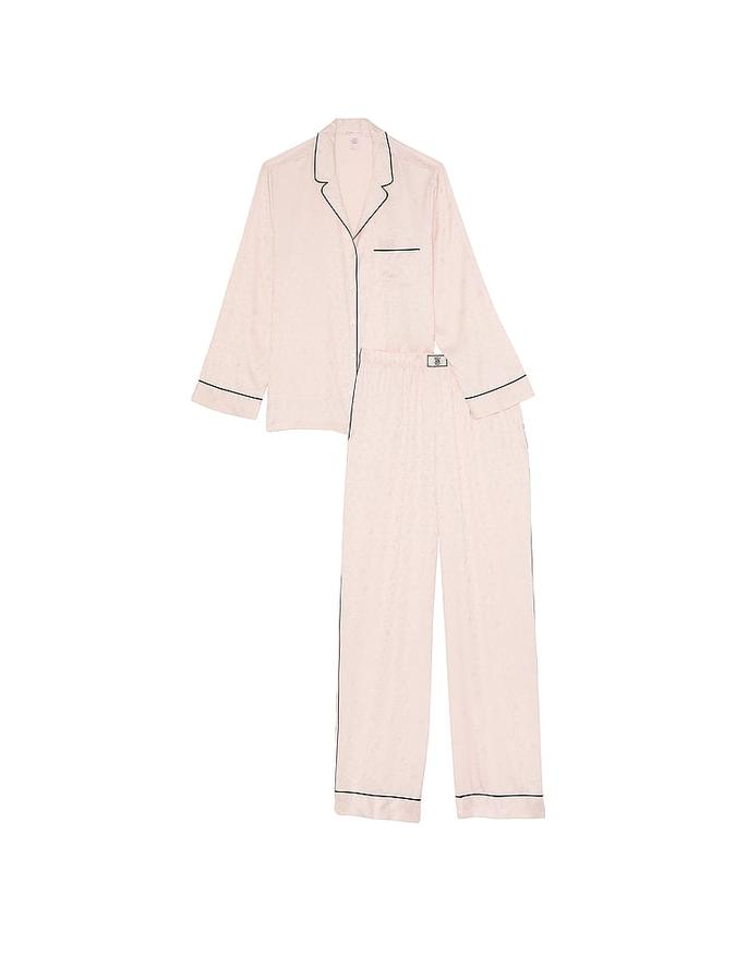 Glazed Satin Dew Drop Long Pajama Set image number 2