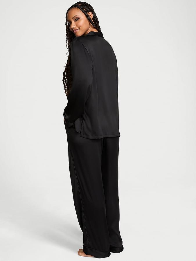 Glazed Satin Long Pajama Set