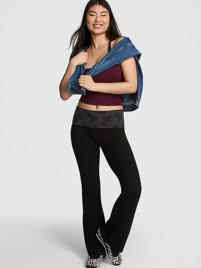 All-Day Cotton Foldover Flare Leggings image number 0