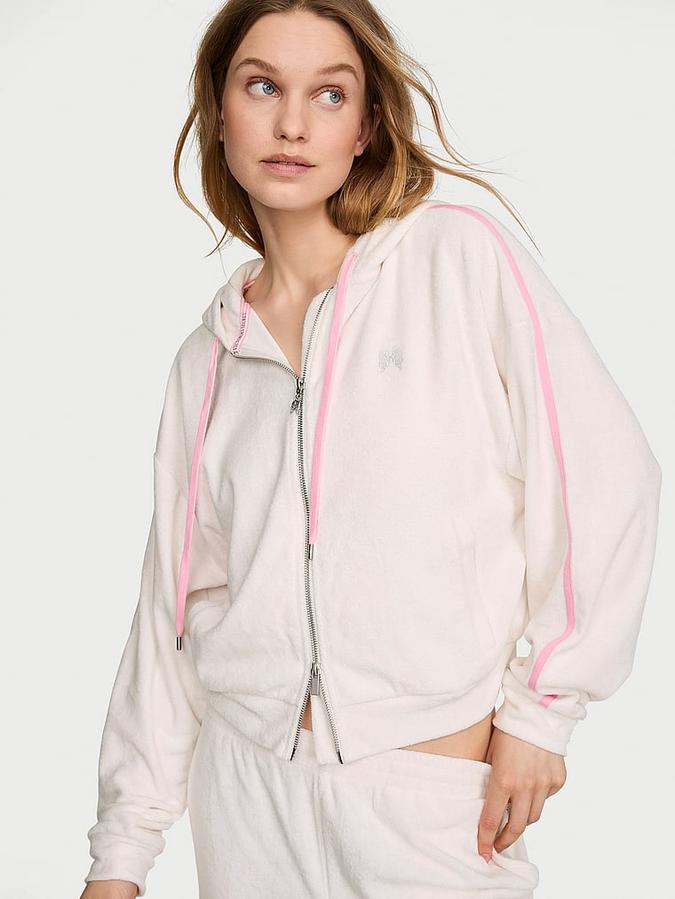 Micro Terry Full-Zip Hoodie