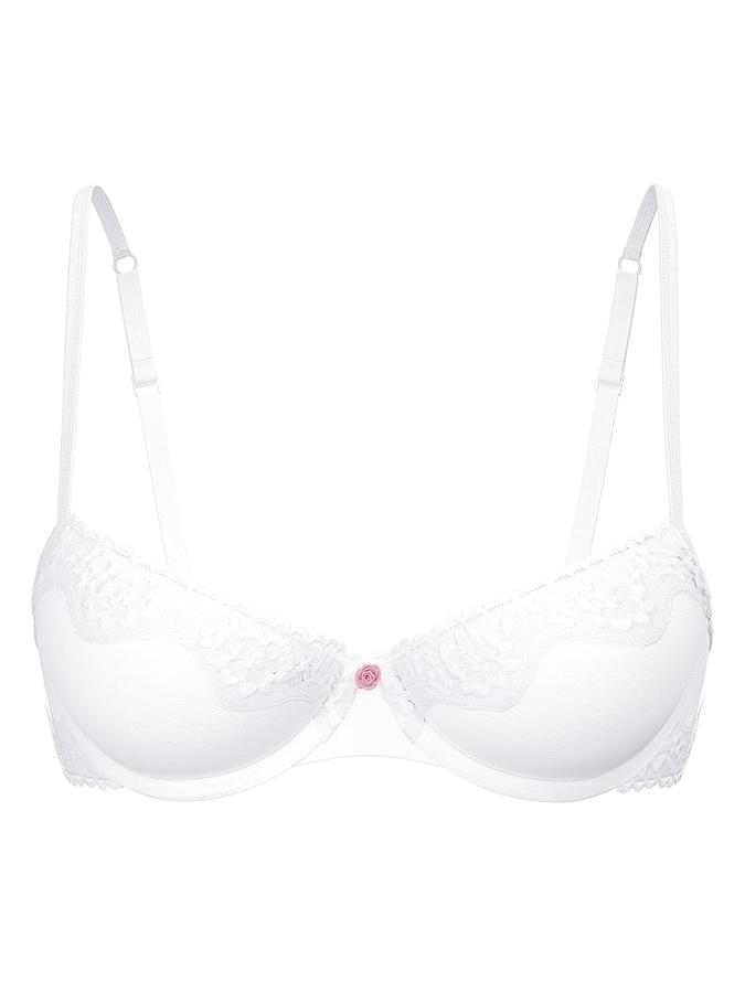 Cotton Shadow Stripe Unlined Demi Bra image number 2