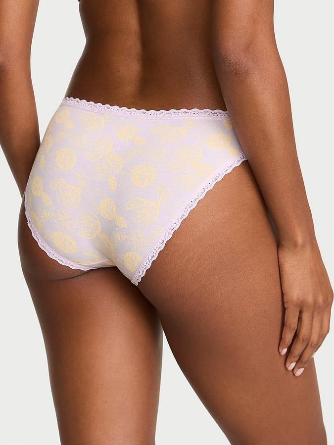 Cotton Lace-Waist Bikini Panty