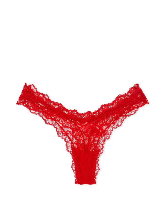 Rose Lace High-Leg Thong Panty image number 1
