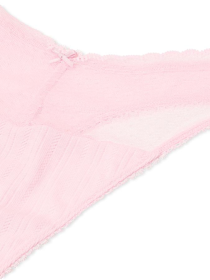 Lace Pointelle High-Leg Scoop Thong Panty image number 2