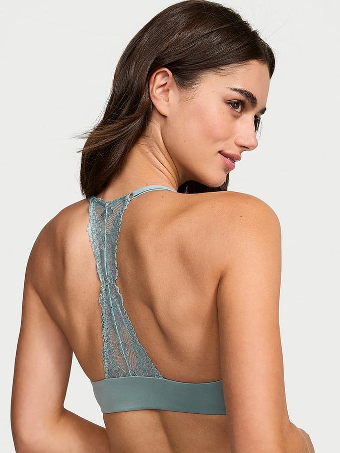 Lightly Lined Lace Racerback Demi Bra image number 1