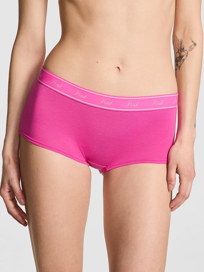 Logo Cotton Shine Boyshort Panty image number 0