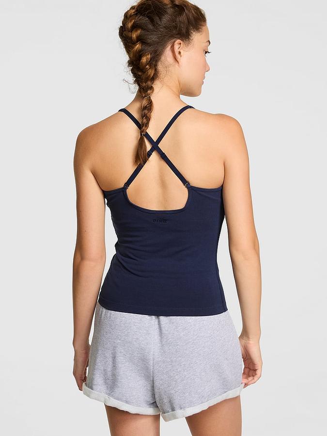 Blue All-Day Cotton Square-Neck Bra Tank All-Day Cotton Square-Neck Bra Tank
