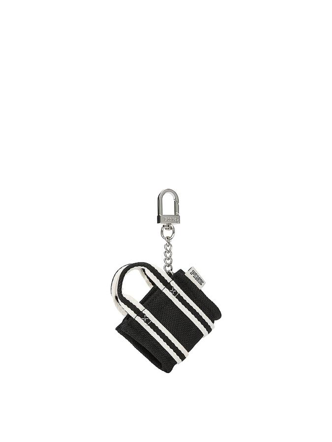 Black Mini Tote Keychain Charm Mini Tote Keychain Charm