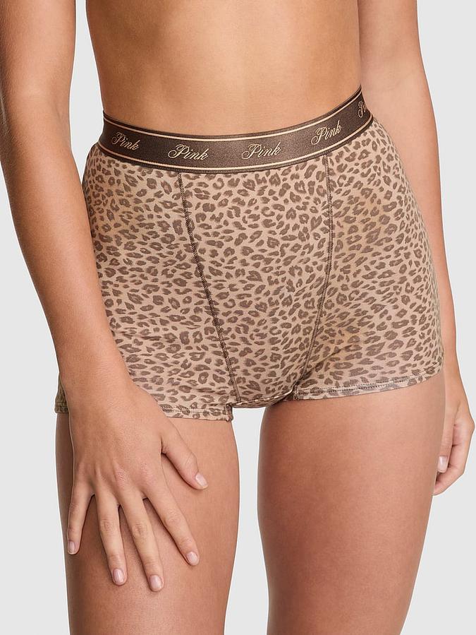 Logo Cotton High-Waist Boyshort Panty