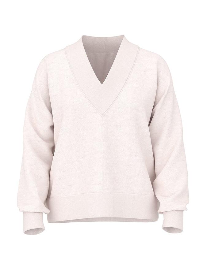 Ivy Fleece V-Neck High-Low Cropped Sweatshirt image number 2